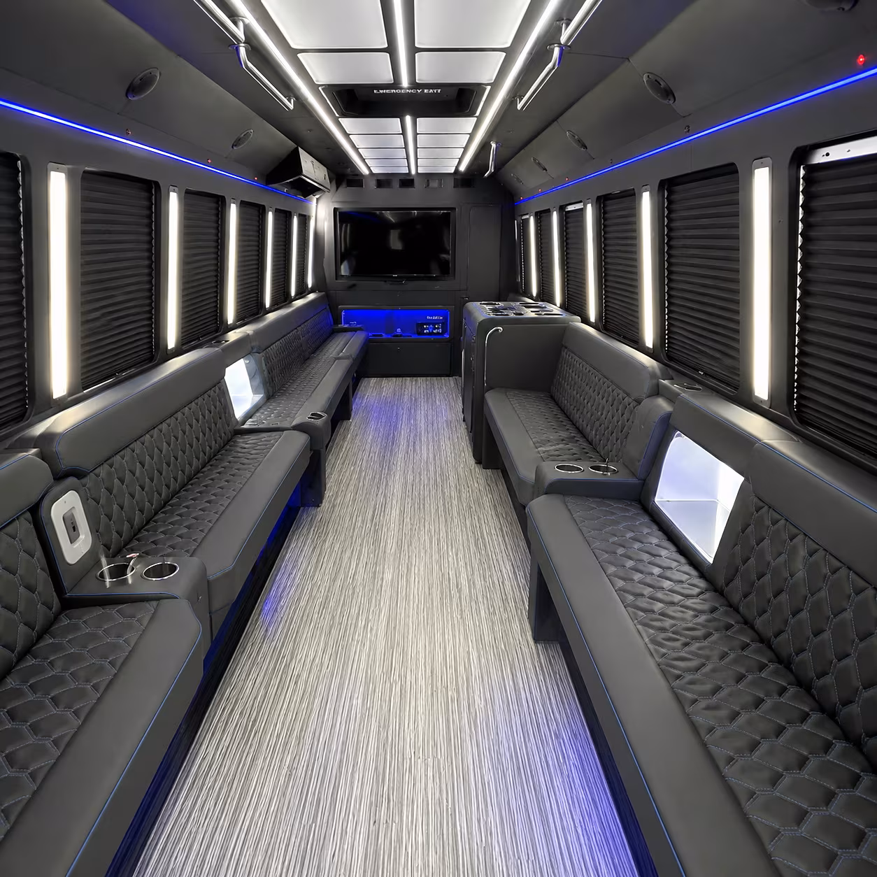 Reno Birthday, Sweet 16, & Quinceañera Transportation party bus interior