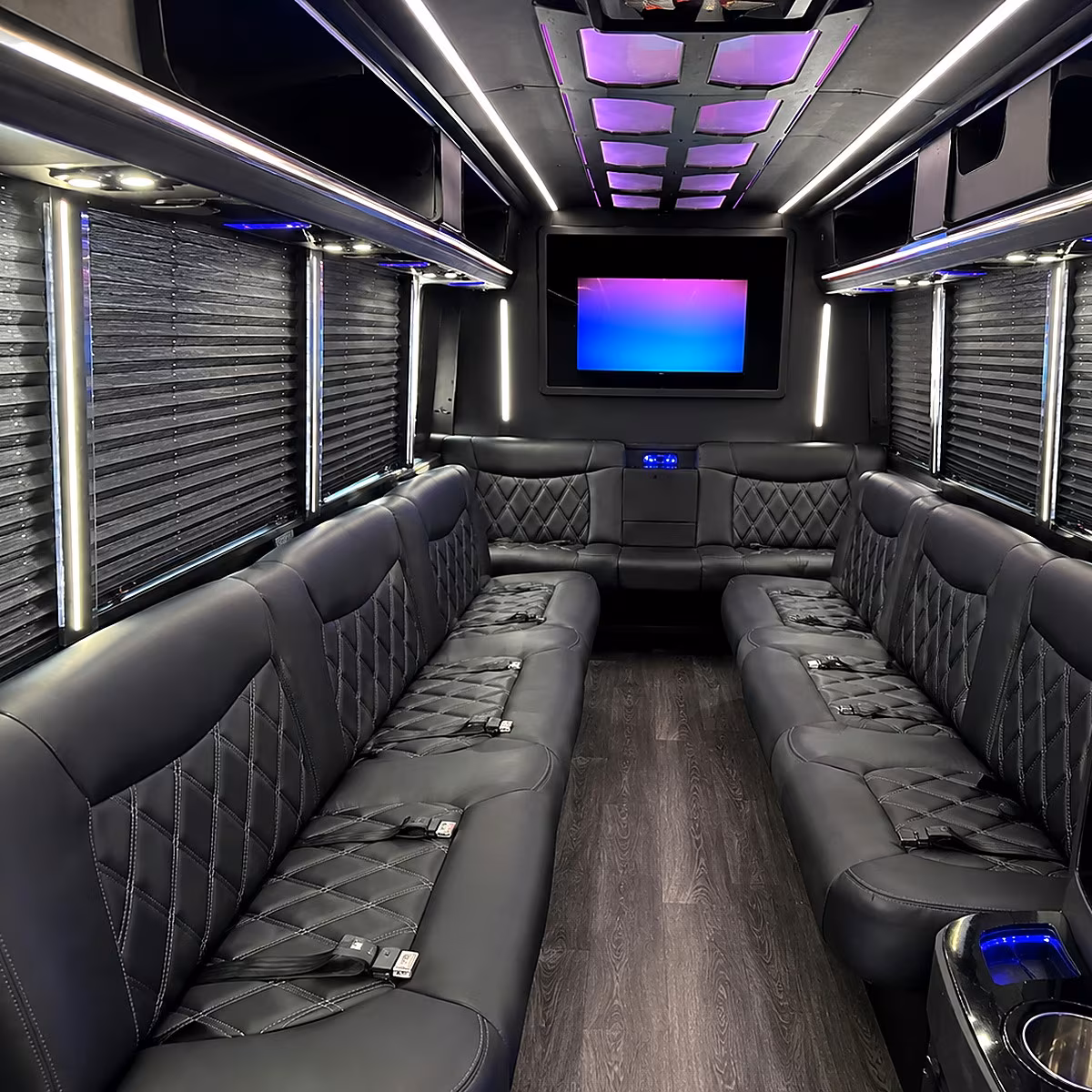 Reno Wedding Transportation party bus interior